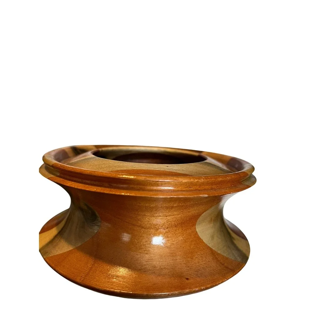 Hand Turned Wood Lidded Box Decorative Bowl Trinket‎ Jar Container